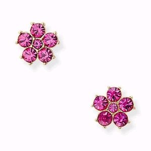 NEW Kate Spade Flower Stud Earrings- Deep Magenta